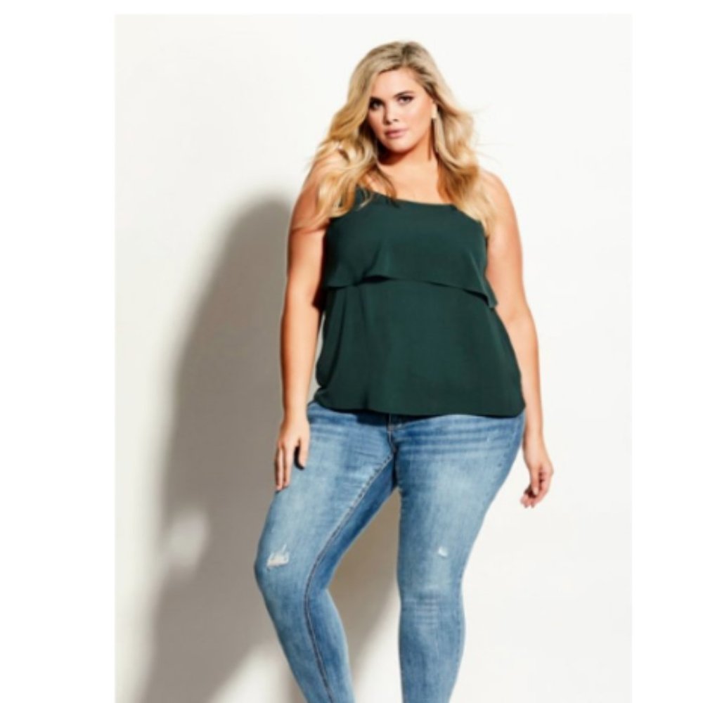 City Chic pullover tiered style cami top - Picture 6 of 9